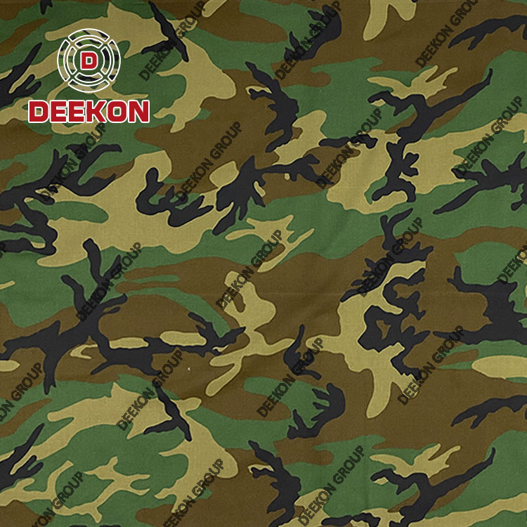 CVC 50/50 220gsm Ripstop Woodland Camo Fabric